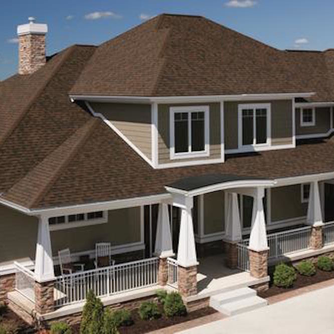 brown roof shingles